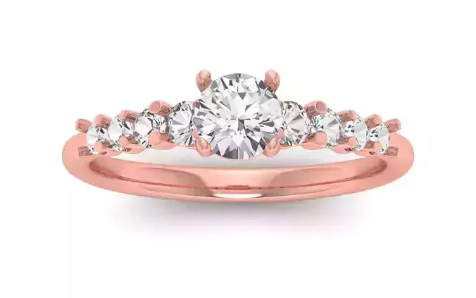Women Engagement Round Stone Ring 3dm STL OBJ Renders Details 3D print model