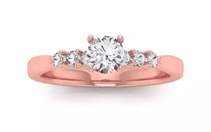 5 Stone Ring Solitaire Wedding Engagement Women Ring