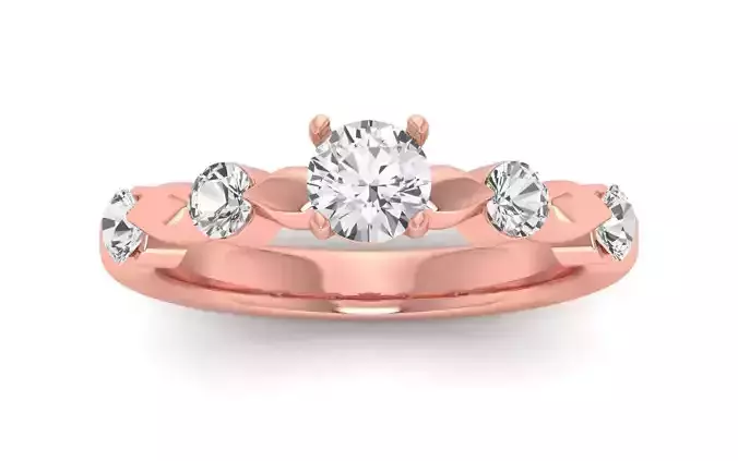 5 Stone Ring Solitaire Wedding Engagement Women Ring 3D print model