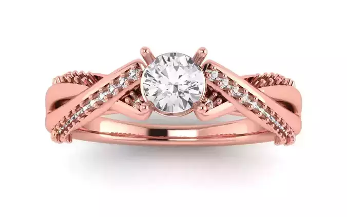 Solitaire Wedding Engagement Women Twisted Ring Rope Ring