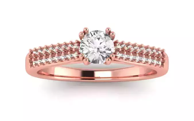 Women Engagement Round Stone Ring 3dm STL OBJ Renders Details 3D print model