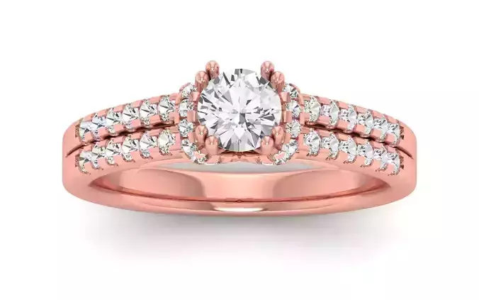 Solitaire Wedding Engagement Women Double Band Multi Band Ring