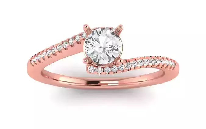 Solitaire Wedding Engagement Women Bypass Lotus Ring 3D print model