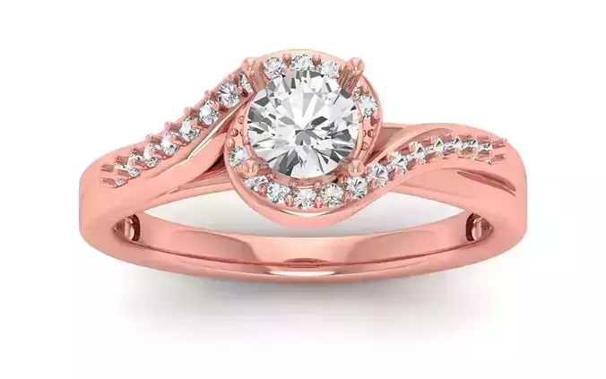 Solitaire Wedding Engagement Women Twisted Bypass Ring 3D print model