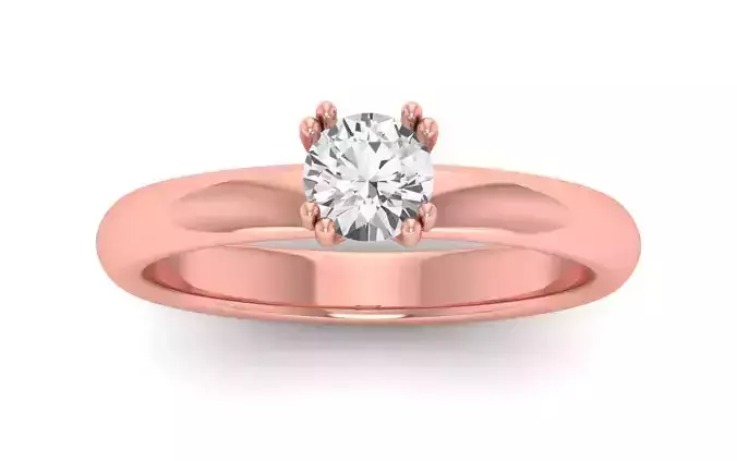 Women Engagement Round Stone Ring 3dm STL OBJ Renders Details