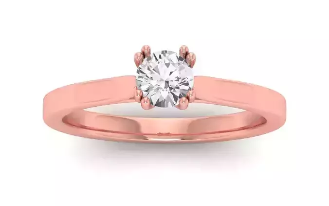 Women Engagement Round Stone Ring 3dm STL OBJ Renders Details