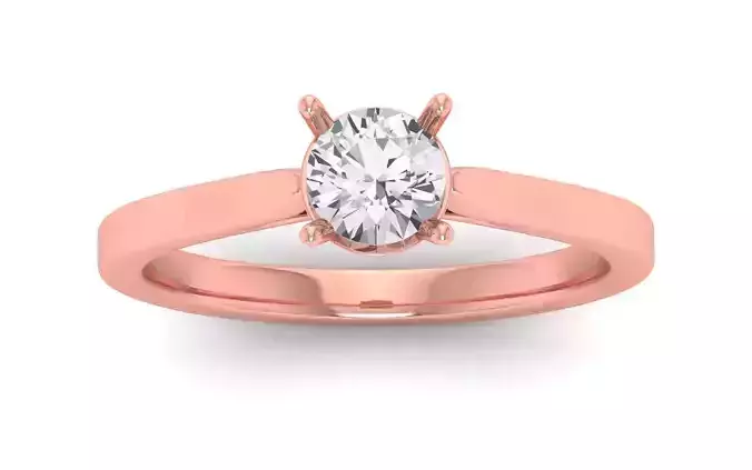 Women Engagement Round Stone Ring 3dm STL OBJ Renders Details