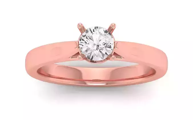 Women Engagement Round Stone Ring 3dm STL OBJ Renders Details