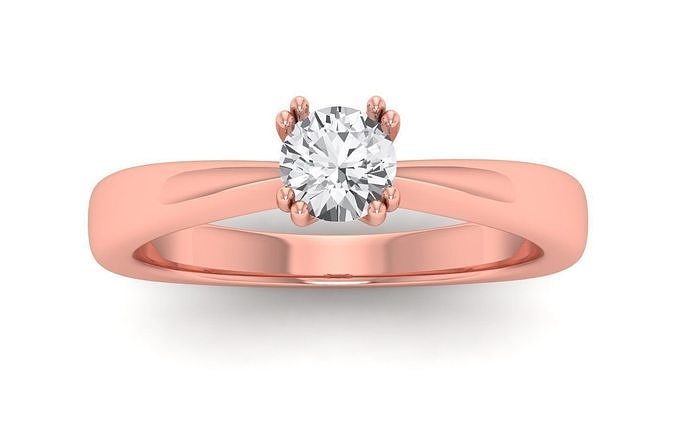Women Engagement Round Stone Ring 3dm STL OBJ Renders Details 3D print model