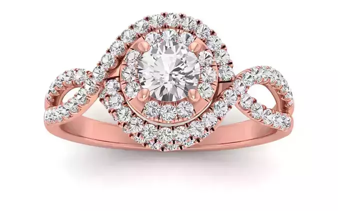 Solitaire Wedding Engagement Women Twisted BypassRing 3D print model