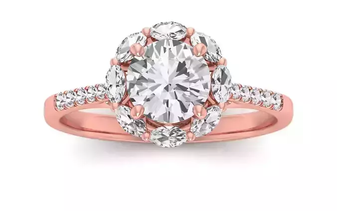 Solitaire Wedding Engagement Women Ring Cluster Ring