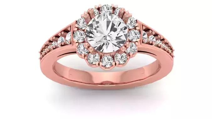 Solitaire Wedding Engagement Women Ring Flower Ring