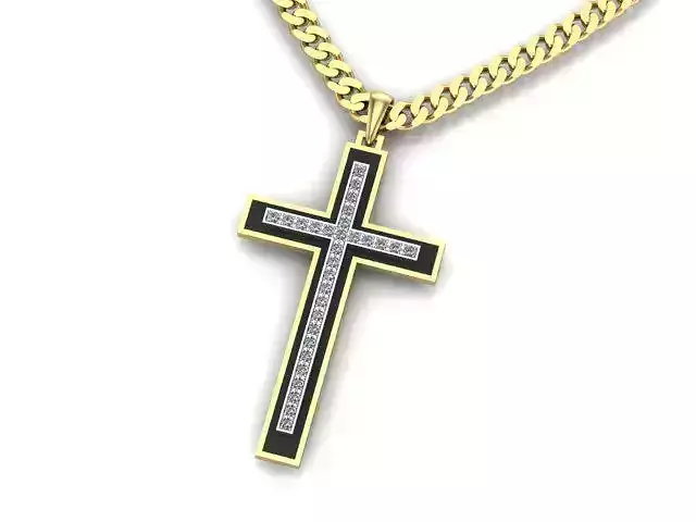 Men Cross black enemal