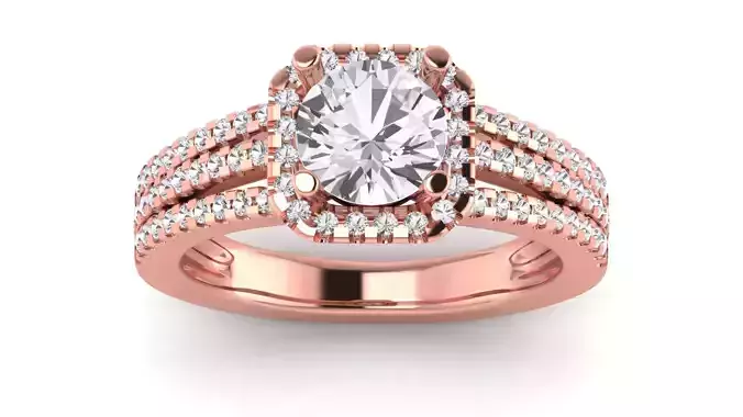 Solitaire Wedding Engagement Women  Three Band Three Band Ring