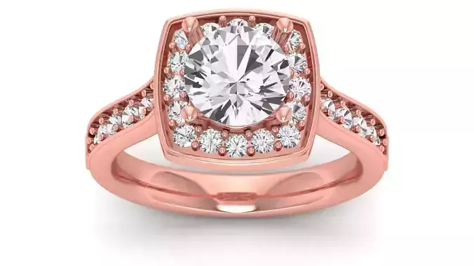 Solitaire Wedding Engagement Women Square Hole Ring