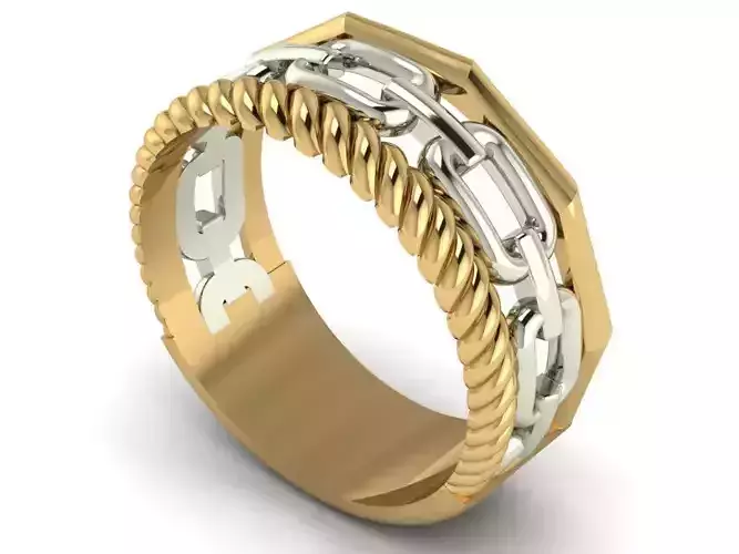 portofino ring with yellow and white gold