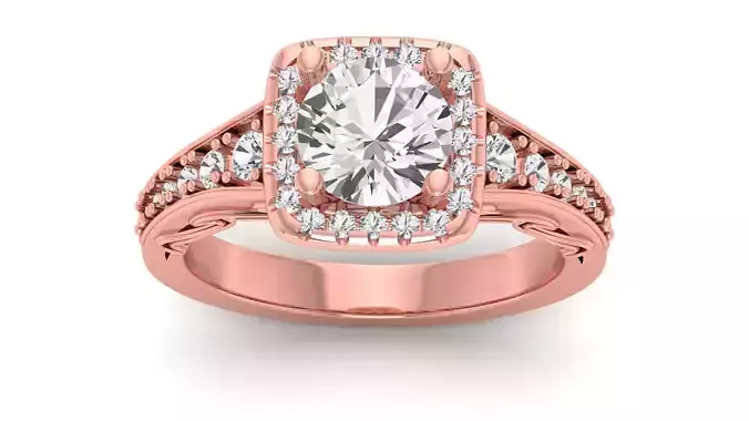 Solitaire Wedding Engagement Women Ring Square Hole Ring