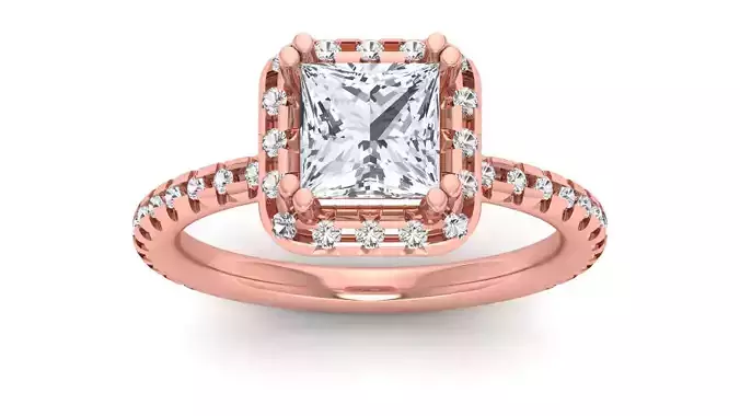 Solitaire Wedding Engagement Women Ring Emerald Square Hole Ring