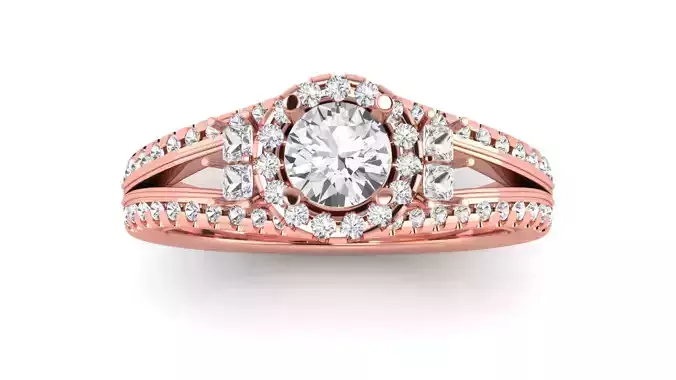 Solitaire Wedding Engagement Women Ring Band Double Band Ring