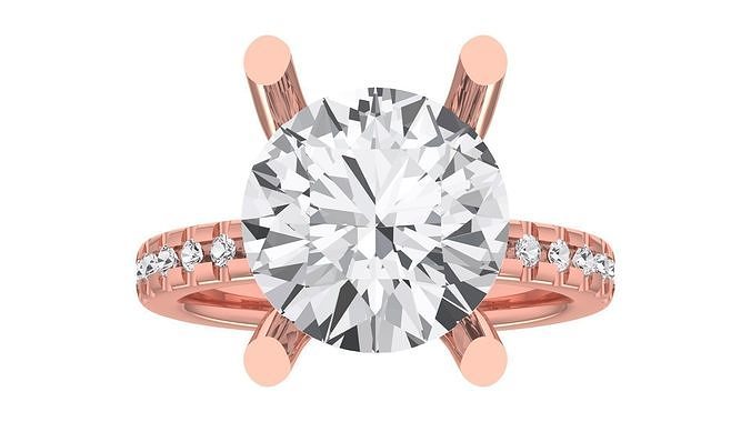 Solitaire Wedding Engagement Women Ring Pointer Ring 3D print model