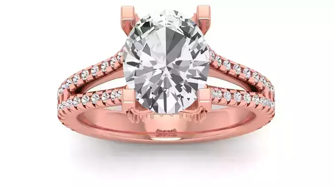 Lotus Ring Solitaire Wedding Engagement Women Double Band Ring