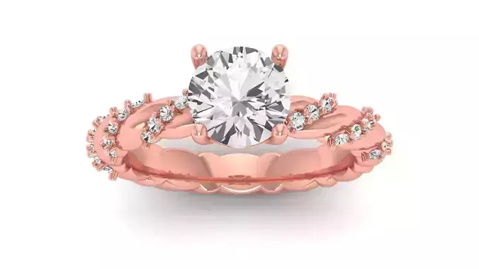 Solitaire Wedding Engagement Women Ring Rope Band Ring