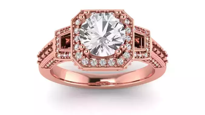 Solitaire Wedding Engagement Women Ring Hexagonal Ring