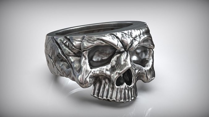 Half Skull Head Bones Ring 3D print model