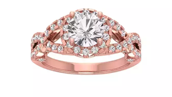 Solitaire Wedding Engagement Women Twisted Ring Designer Ring