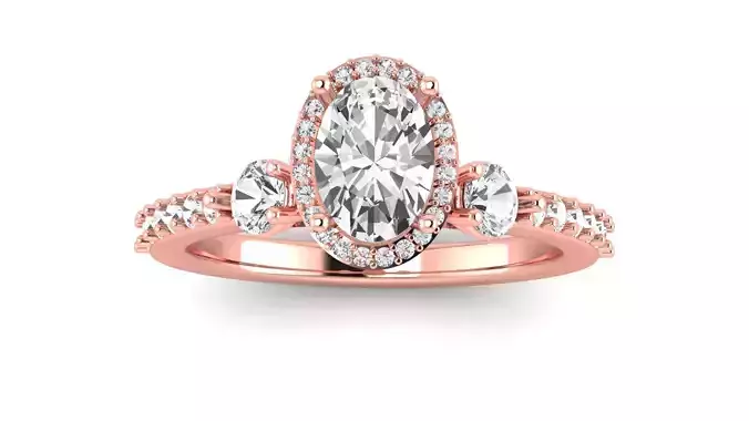 Oval Stone Ring Solitaire Wedding Engagement Women Ring