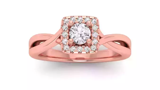 Solitaire Wedding Engagement Women Ring Twisted Square Hole Ring