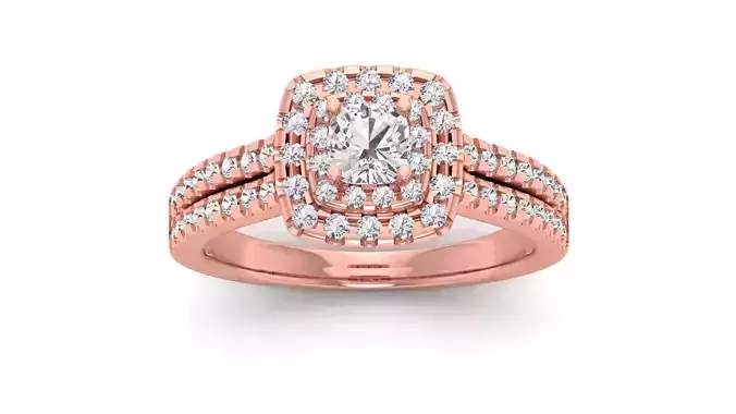 Solitaire Wedding Engagement Women Double Band Ring Brial Ring