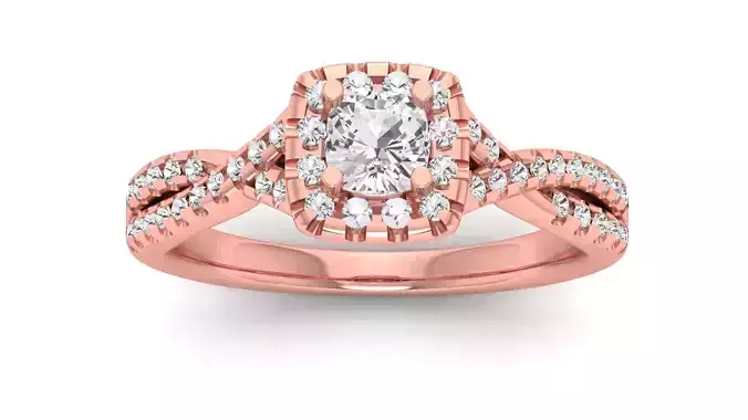 Solitaire Wedding Engagement Women Twisted Square Hole Ring