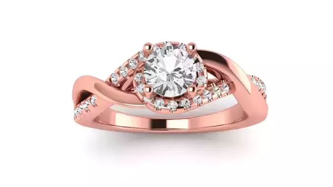 Solitaire Wedding Engagement Women Twisted Ring Girls Ring