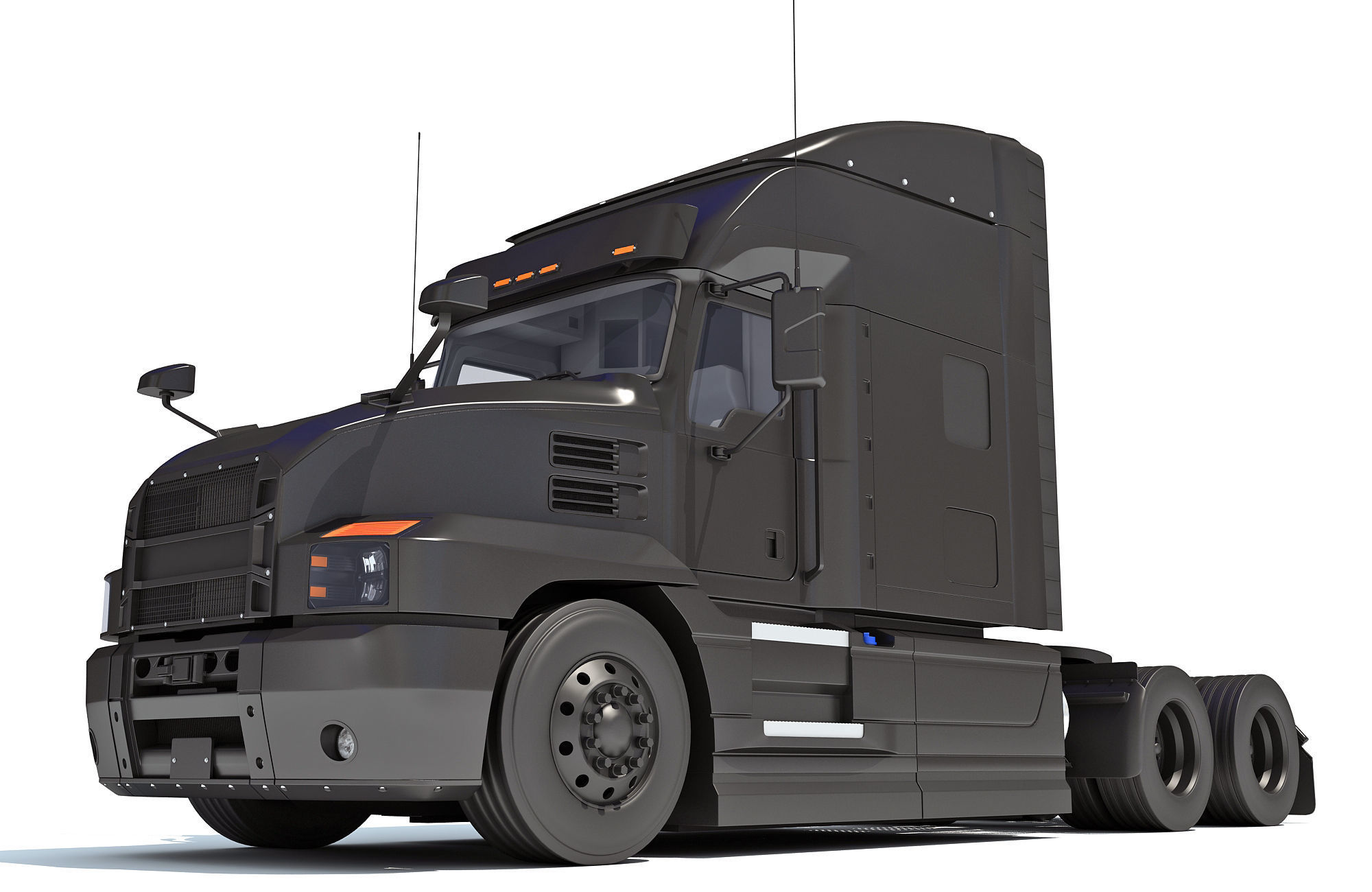 Sleeper Cab Tractor Truck 3D model_12