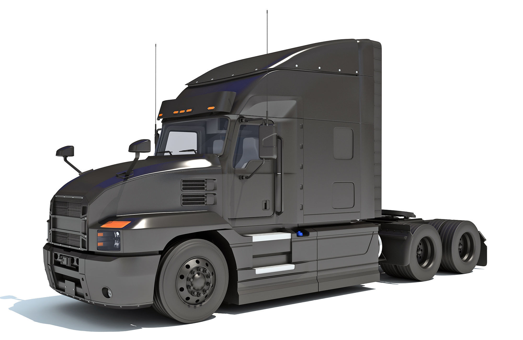 Sleeper Cab Tractor Truck 3D model_1