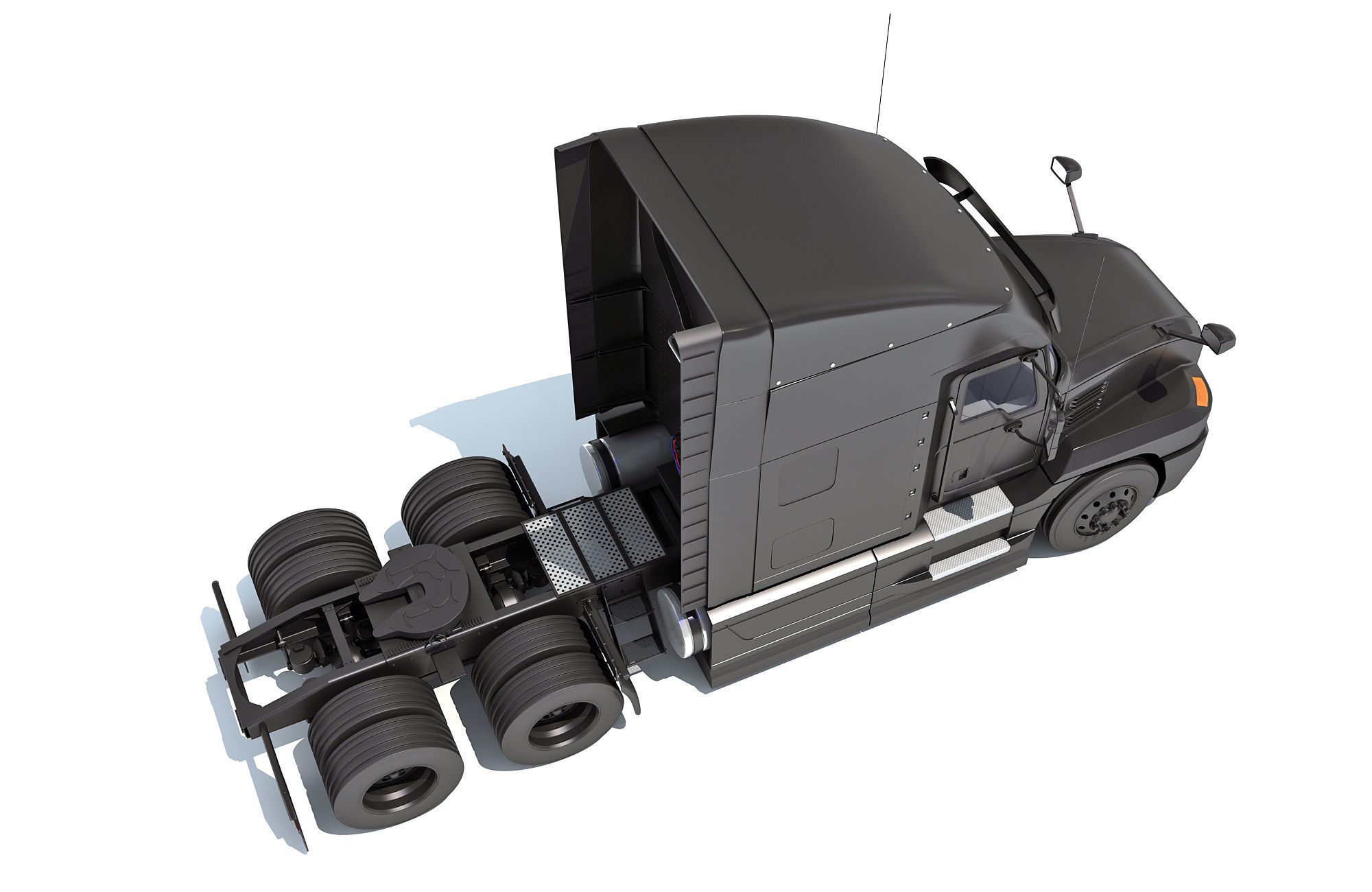 Sleeper Cab Tractor Truck 3D model_7