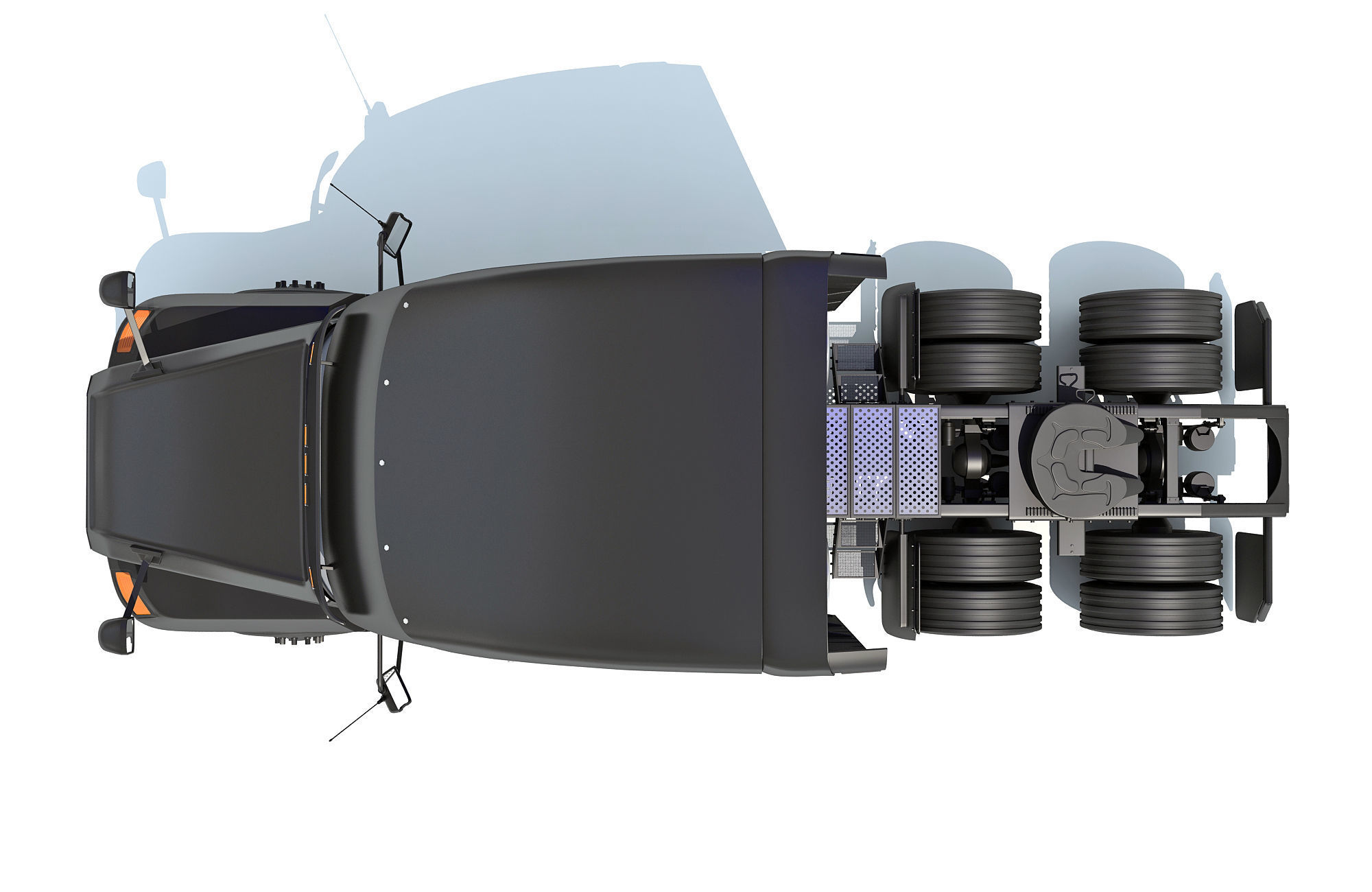 Sleeper Cab Tractor Truck 3D model_11