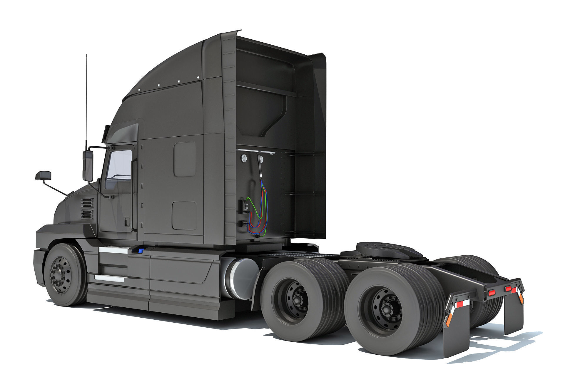 Sleeper Cab Tractor Truck 3D model_3