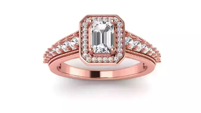 Solitaire Wedding Engagement Women Ring Emerald Ring