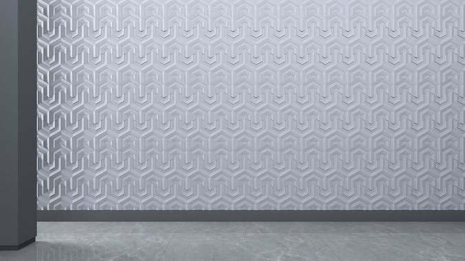 3d wall panel Free low-poly 3D model