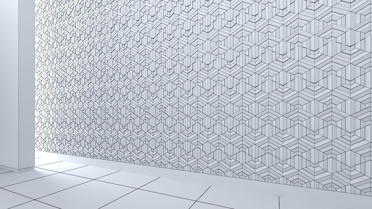 3d wall panel Free low-poly 3D model_4
