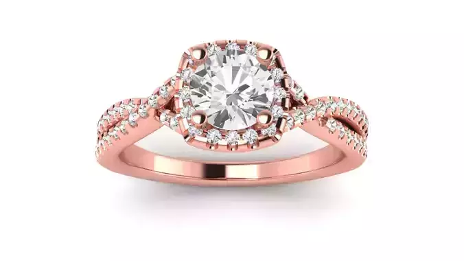 Solitaire Wedding Engagement Women Twisted Square Hole Ring