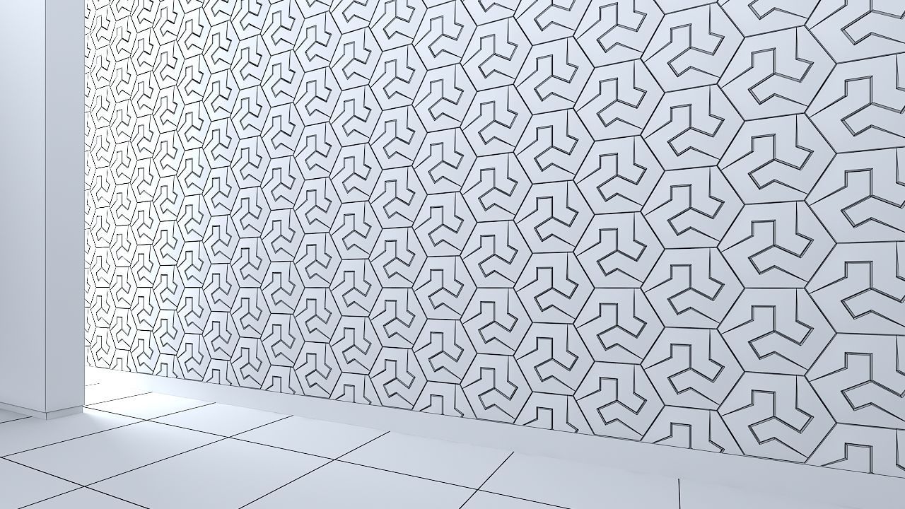 3d wall panel Low-poly 3D model_4