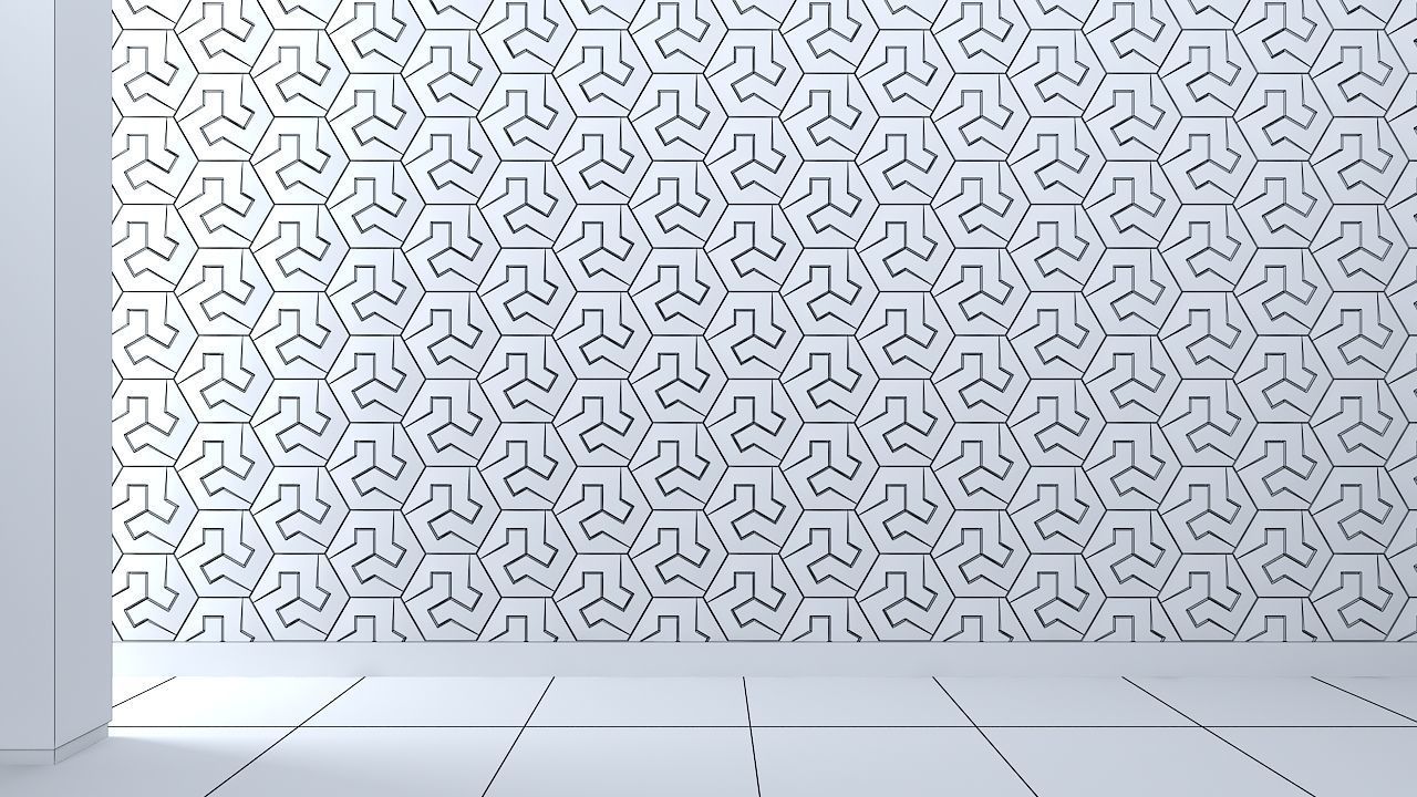 3d wall panel Low-poly 3D model_3