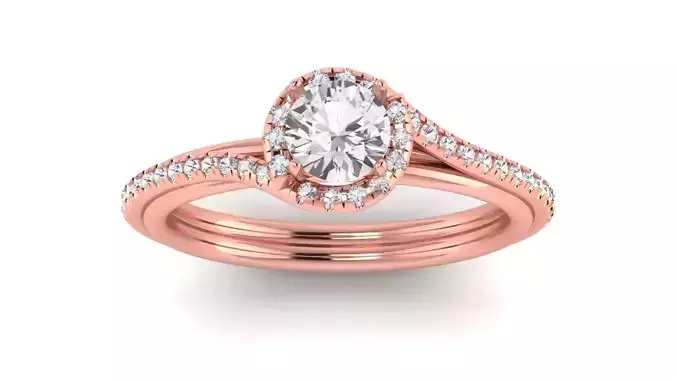 Solitaire Wedding Engagement Women Bypass Anniversary Ring 3D print model