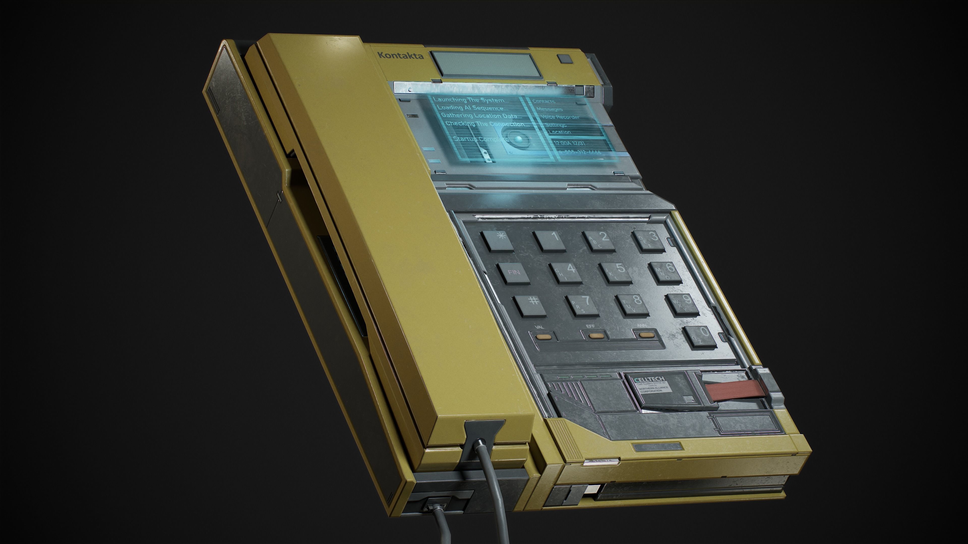 Cyberpunk Telephone Low-poly 3D model Low-poly 3D model_4