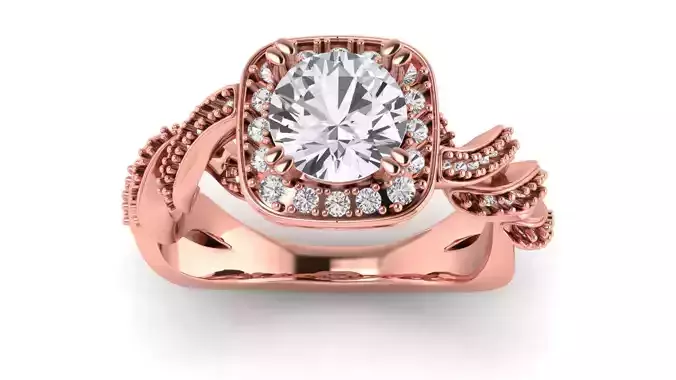 Solitaire Wedding Engagement Women Twisted Square Hole Ring 