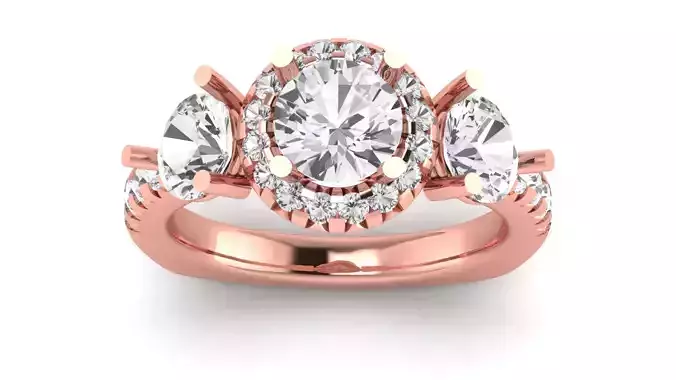 Three Stone Ring Solitaire Wedding Engagement Women Ring