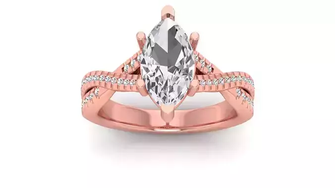 Marquire Ring Solitaire Wedding Engagement Women Twisted Ring
